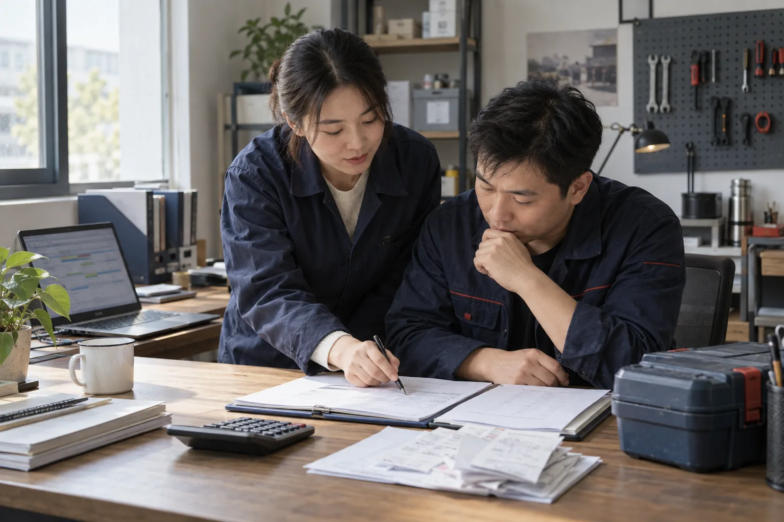 服务企业核对项目合同和经营记录的业务场景示意