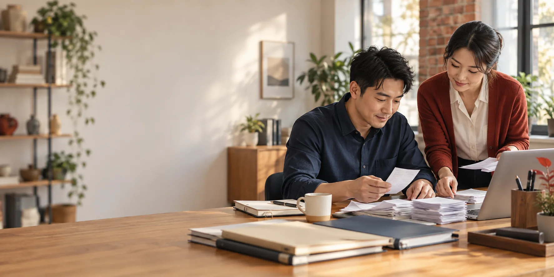 成都企业负责人整理一个月的经营资料与账务交接记录