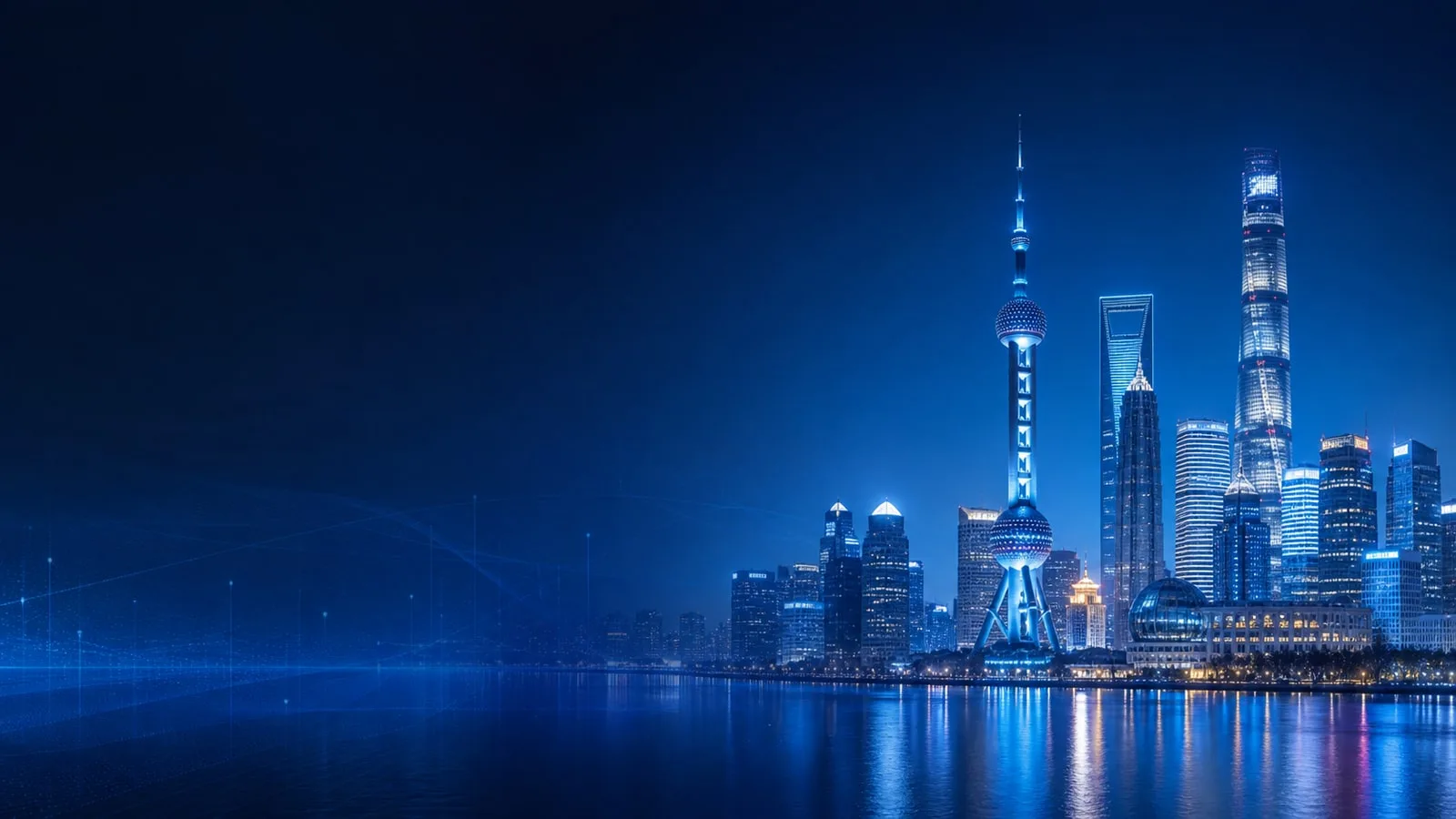 上海滨水城市夜景
