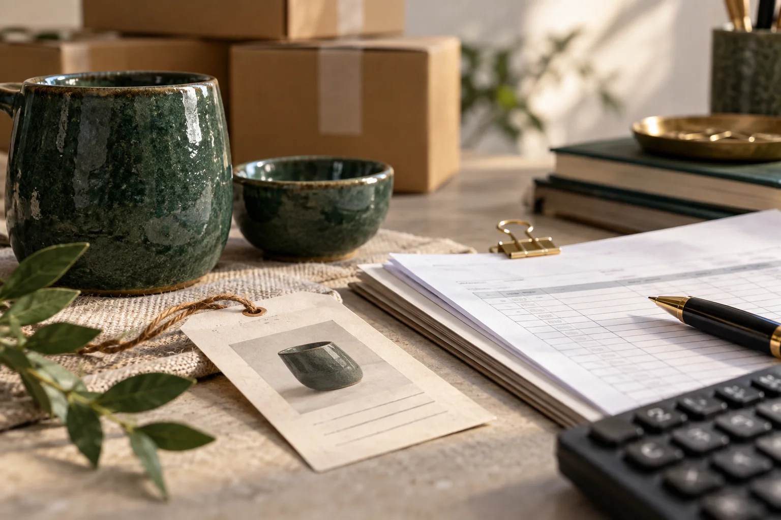 产品样品的纹理与对应记录卡的纸张纤维同时入焦,表现账务贴近真实业务