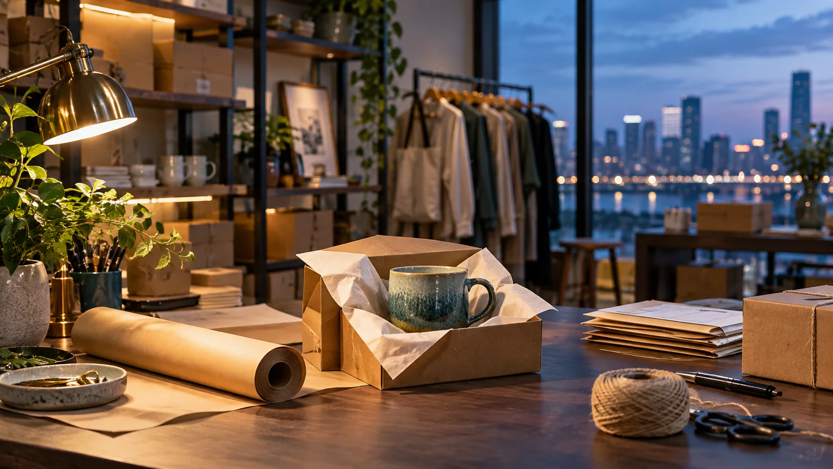 电商样品间里的单件商品、包装纸和待归集订单,选物克制而不拍仓库流水账