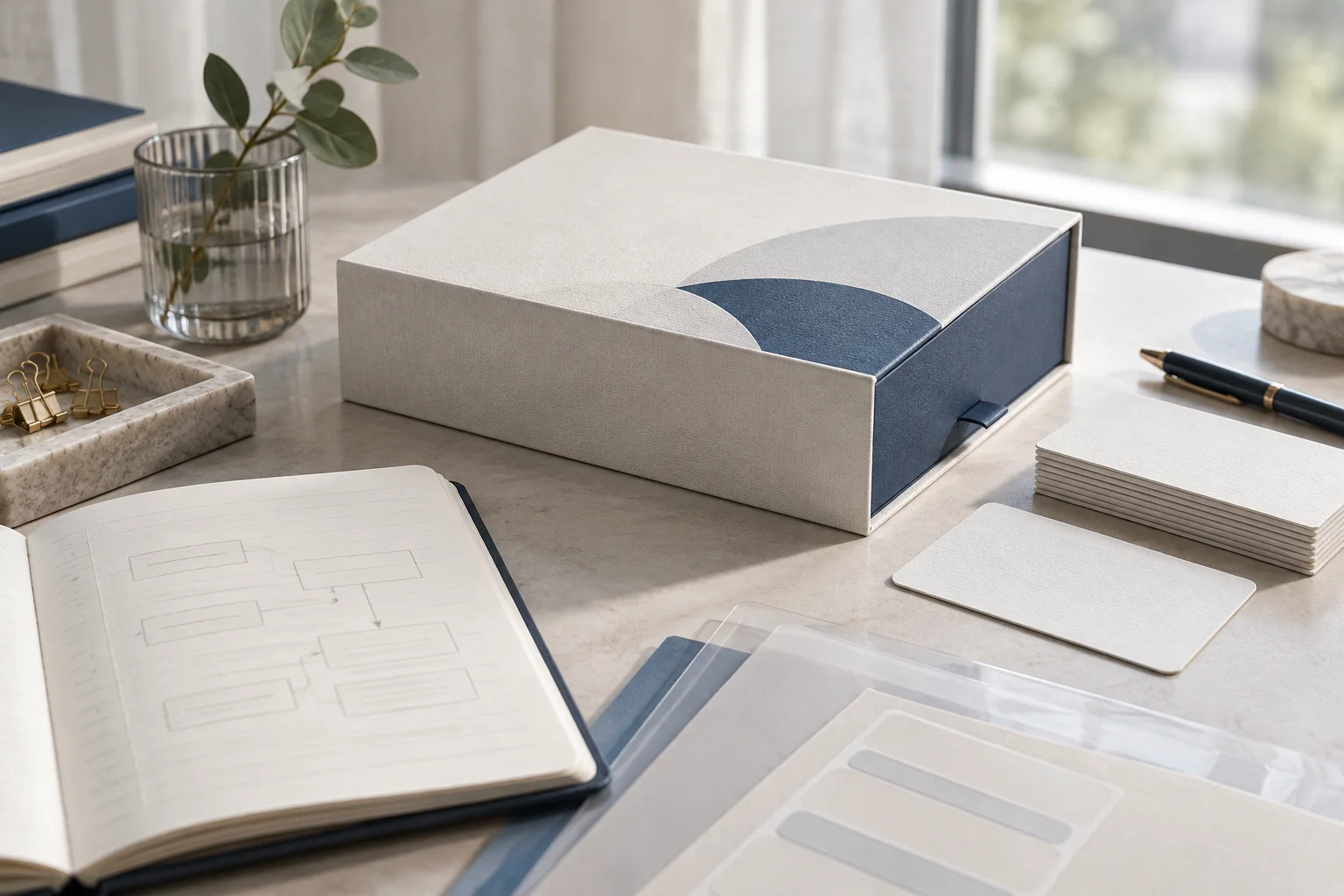 产品外包装、追溯信息卡的空白背面与存储标签样纸,表现事项梳理