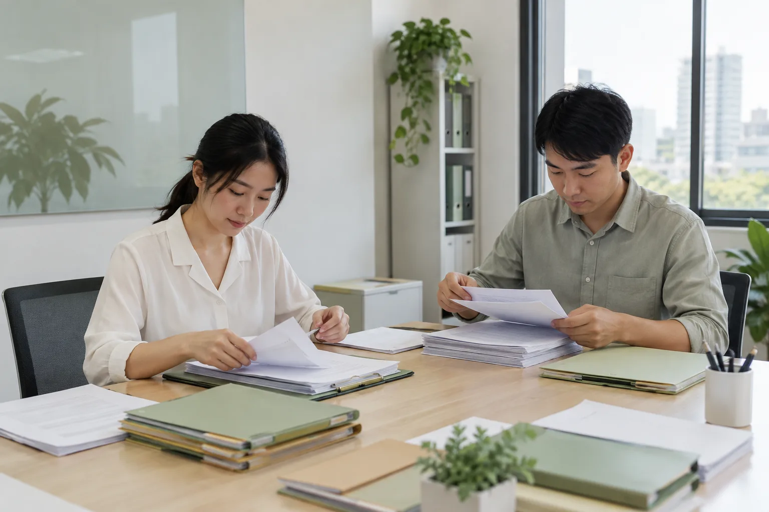 服务企业整理人员岗位与经营资料示意