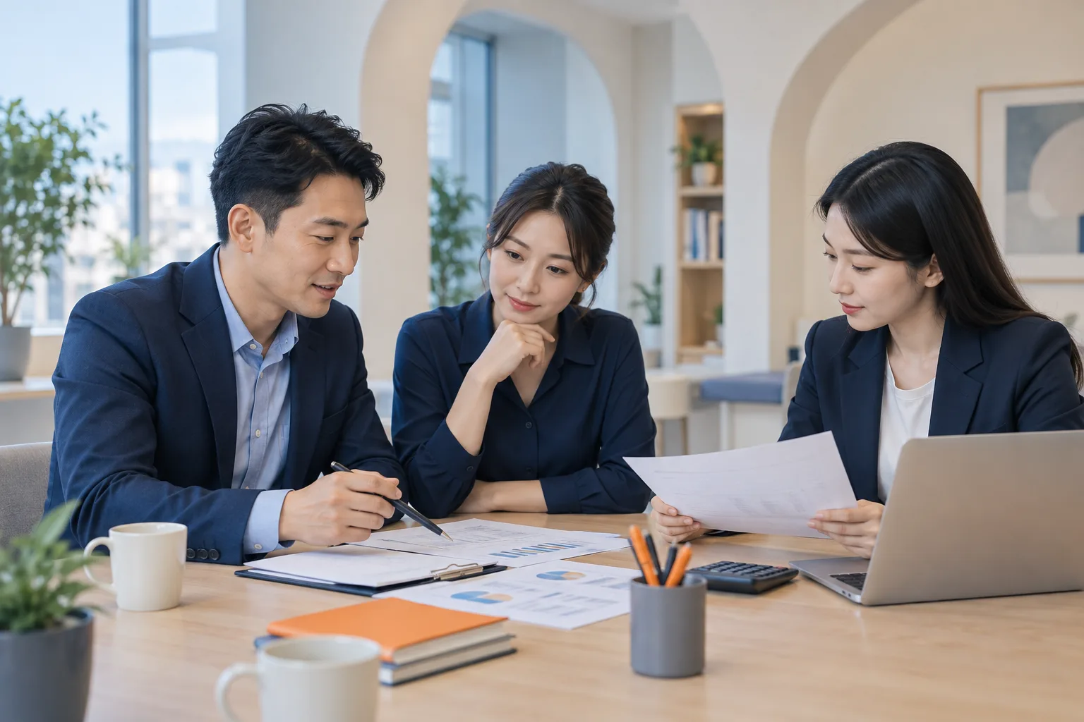 企业经营者和财务人员沟通经营情况与财务资料的业务场景示意