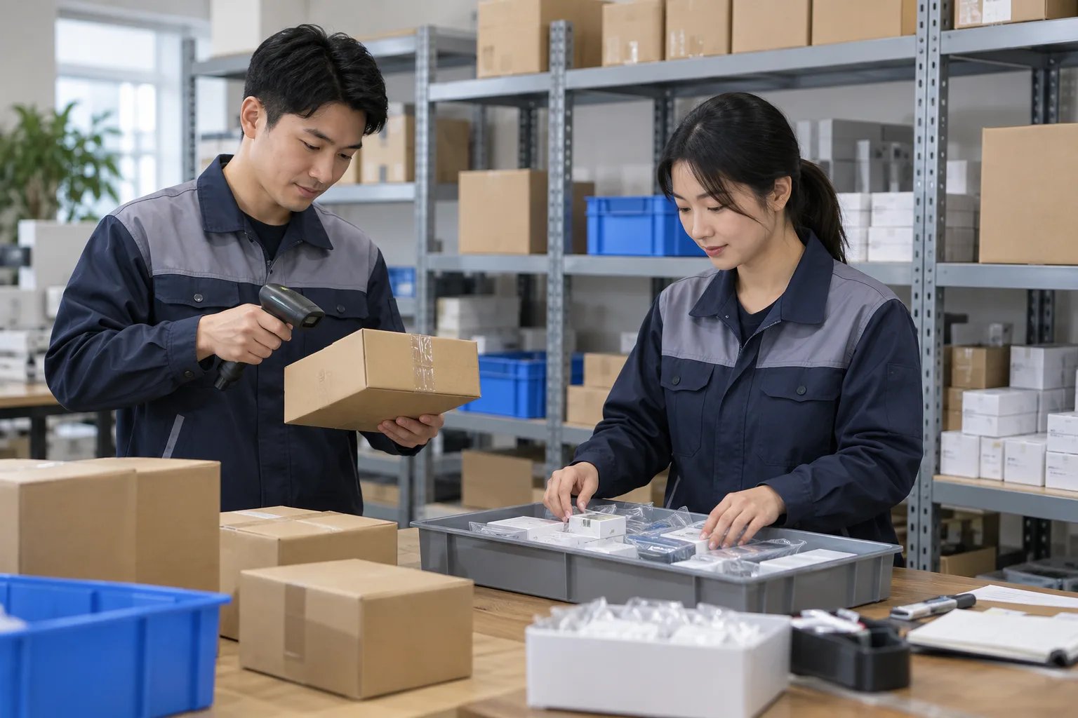 经营仓储中商品核对与装箱交接的业务示意