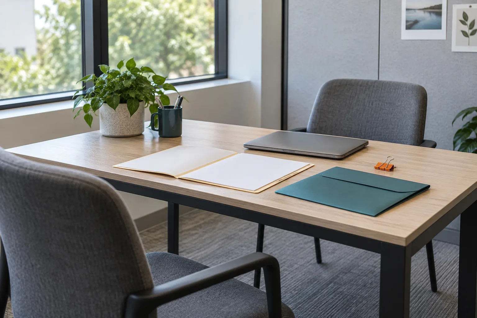人员服务事项沟通前的会议角与资料示意